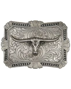 Montana Silversmiths Engraved Longhorn Buckle