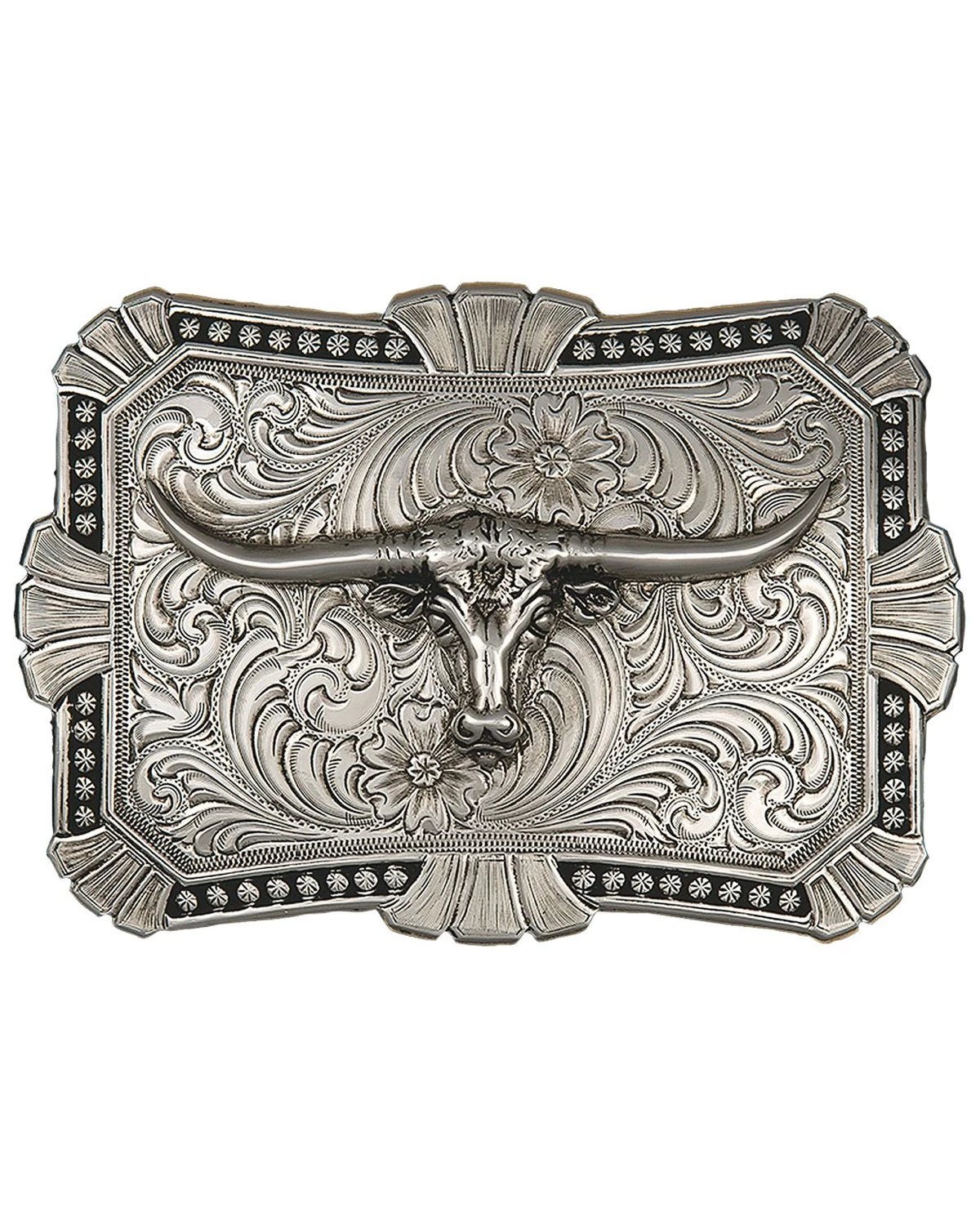 Montana Silversmiths Engraved Longhorn Buckle 3 Montana Silversmiths Engraved Longhorn Buckle