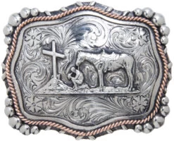 AndWest Vintage "Mission" Praying Cowboy Belt Buckle