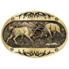 Montana Silversmiths Fighting Elk Brass Heritage Attitude Belt Buckle -Western Cowboy World 290B72 15 P1
