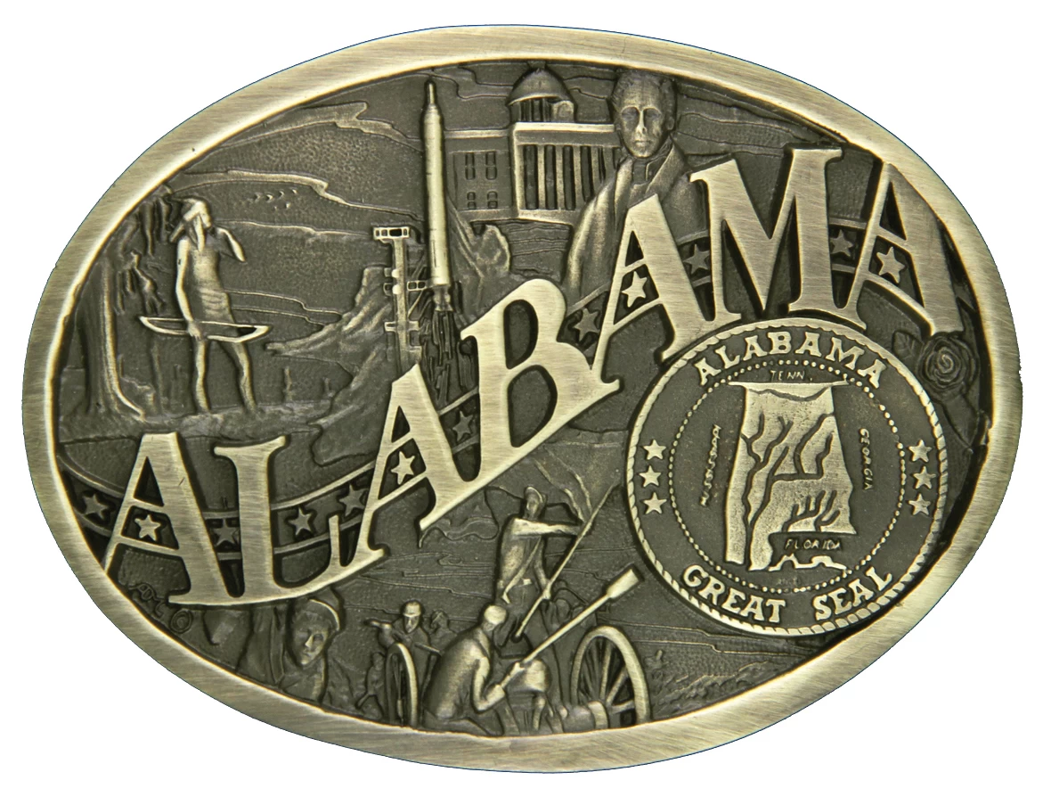 Montana Silversmiths Alabama State Heritage Attitude Belt Buckle 3 Montana Silversmiths Alabama State Heritage Attitude Belt Buckle
