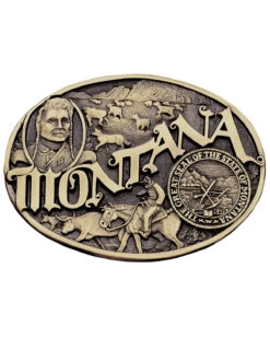 Montana Silversmiths Men's Montana State Heritage Attitude Belt Buckle