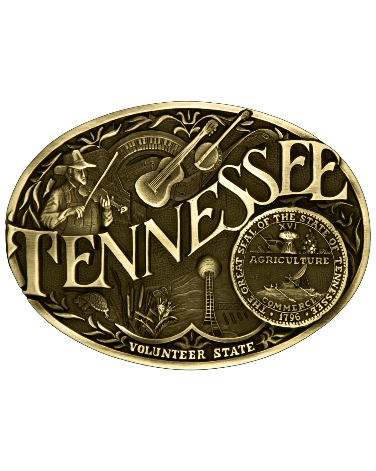 Montana Silversmiths Men's Tennessee State Heritage Attitude Belt Buckle 3 Montana Silversmiths Men's Tennessee State Heritage Attitude Belt Buckle