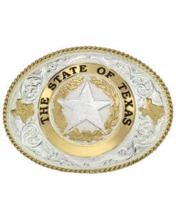 Montana Silversmiths Men's State Of Texas Star Seal Western Belt Buckle