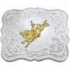 Montana Silversmiths Men's Scalloped Silver Bull Rider Western Belt Buckle -Western Cowboy World 290D55 94 P1